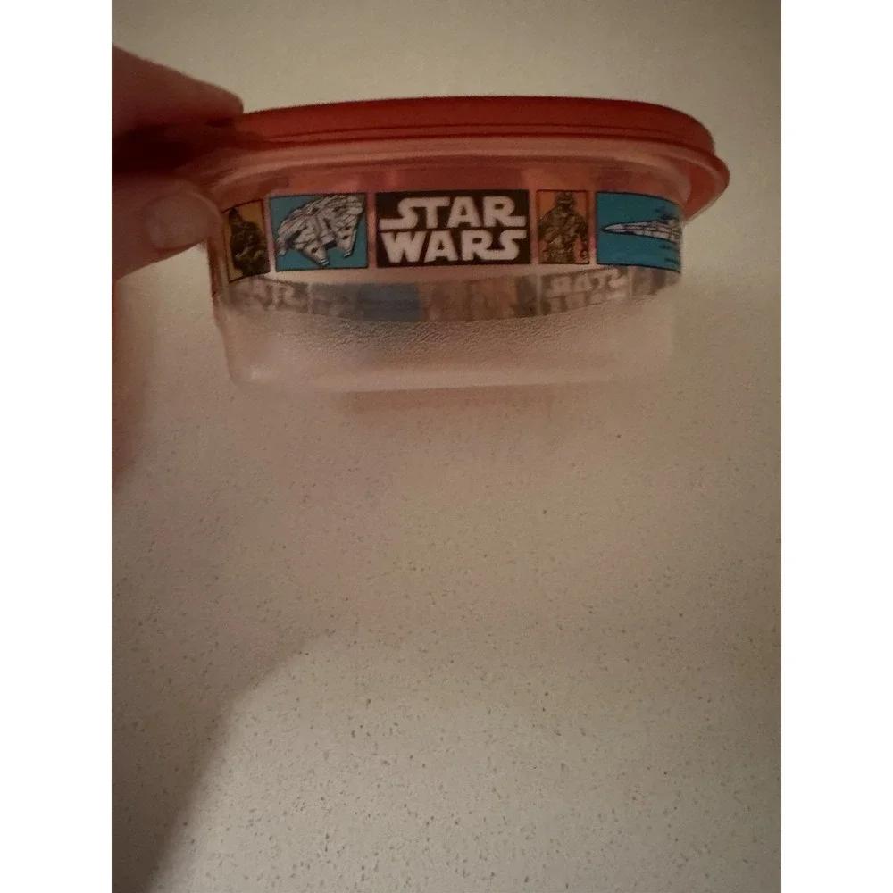 Star Wars Glad Gladware Plastic Containers Red Lid Snack Small Rectangle New